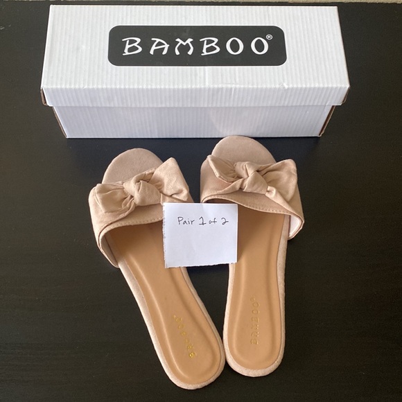 Bamboo Nude Bow Sandals Suede - Picture 5 of 5